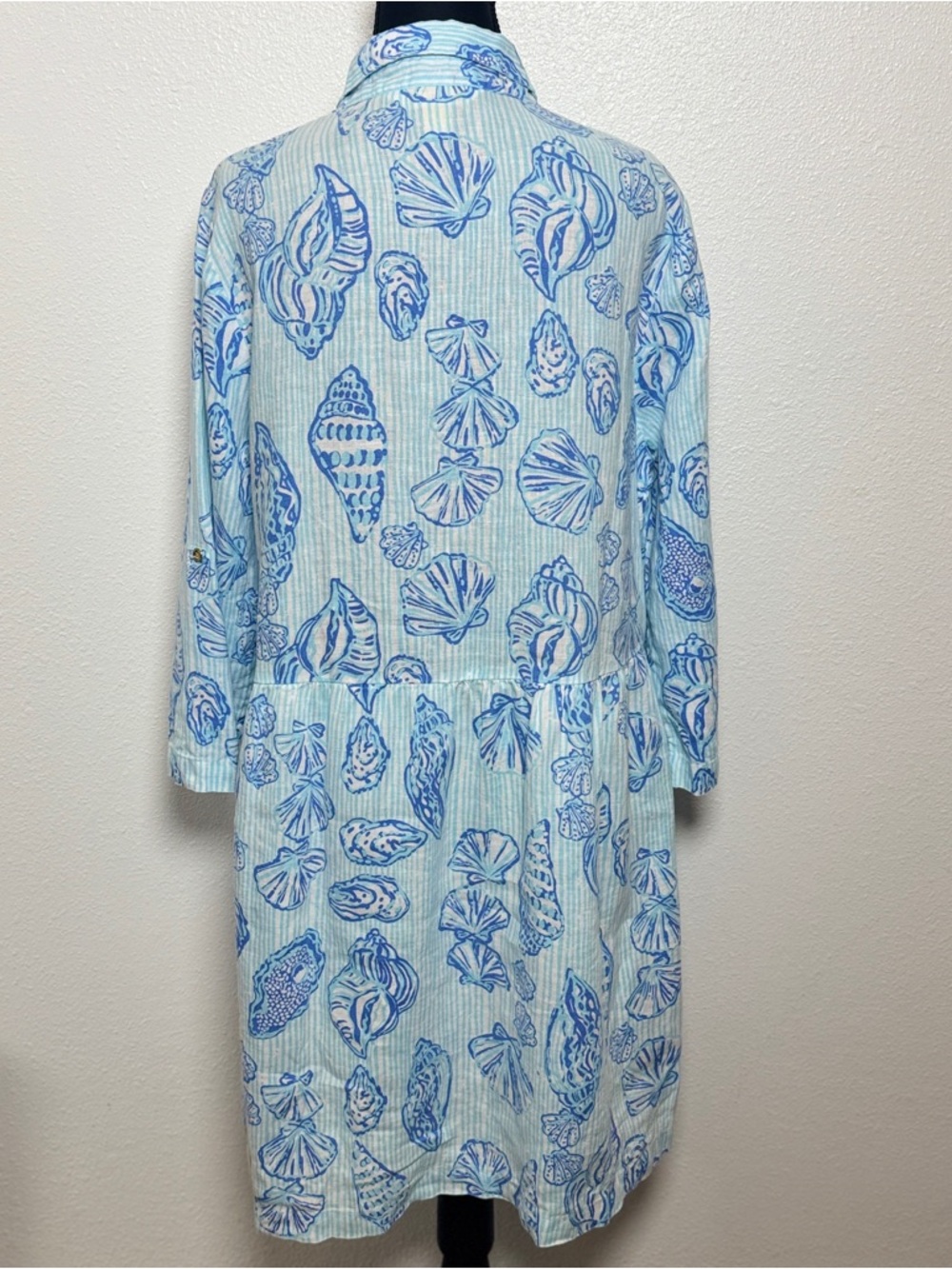 Lilly Pulitzer Shaela Shell Print Button Front Dress Large MSRP $198 - Picture 4 of 7